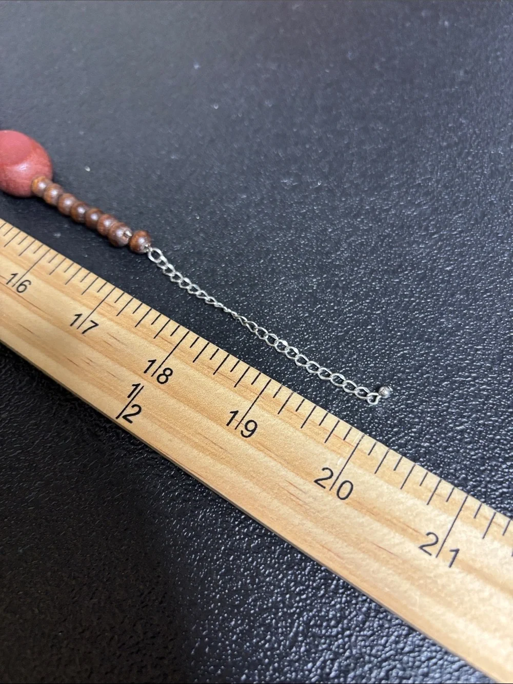 Handcrafted Boho Maroon Brown Chunky Wooden Bead Necklace